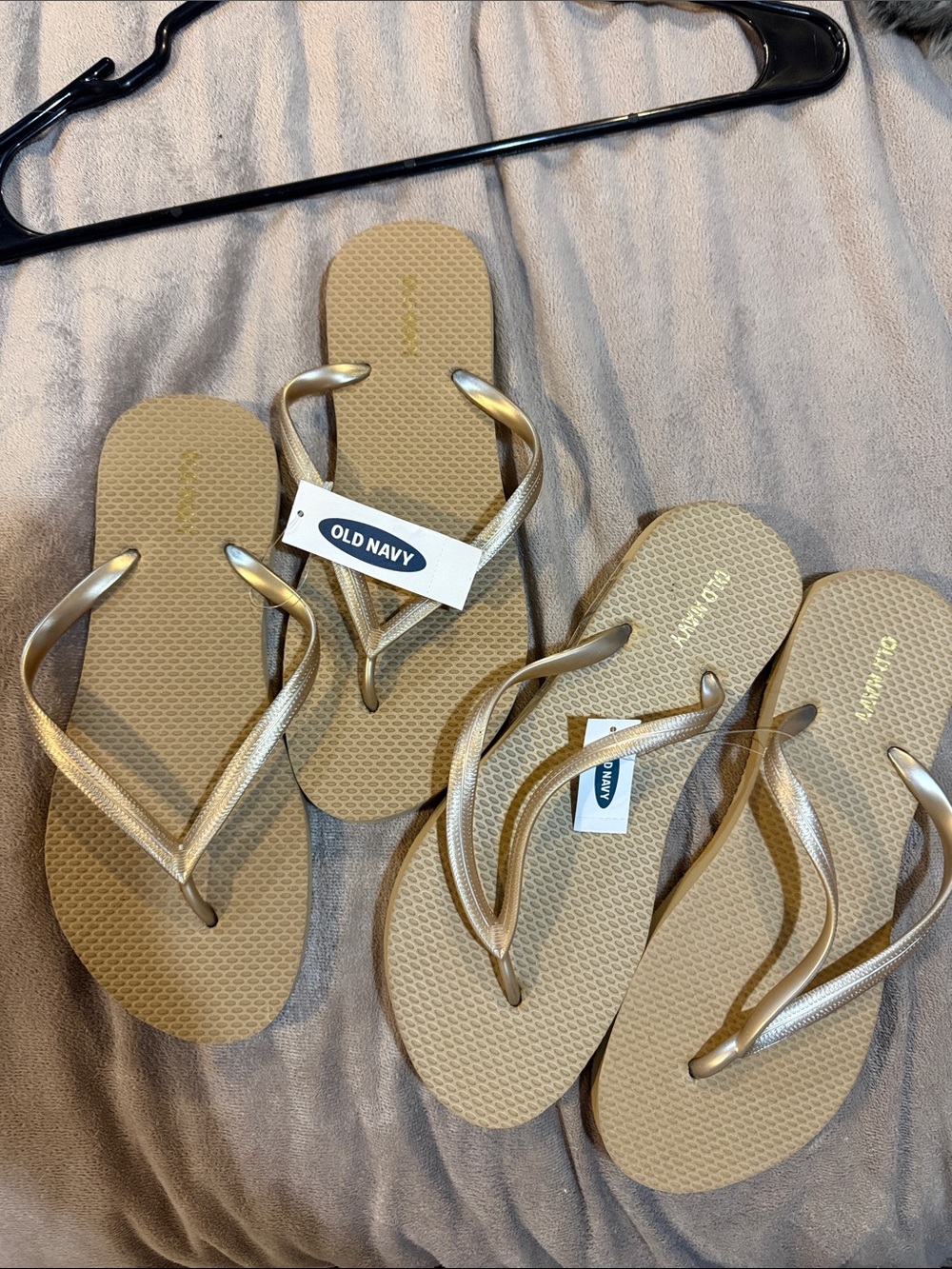Old Navy Metallic Gold Flip Flop Sandals